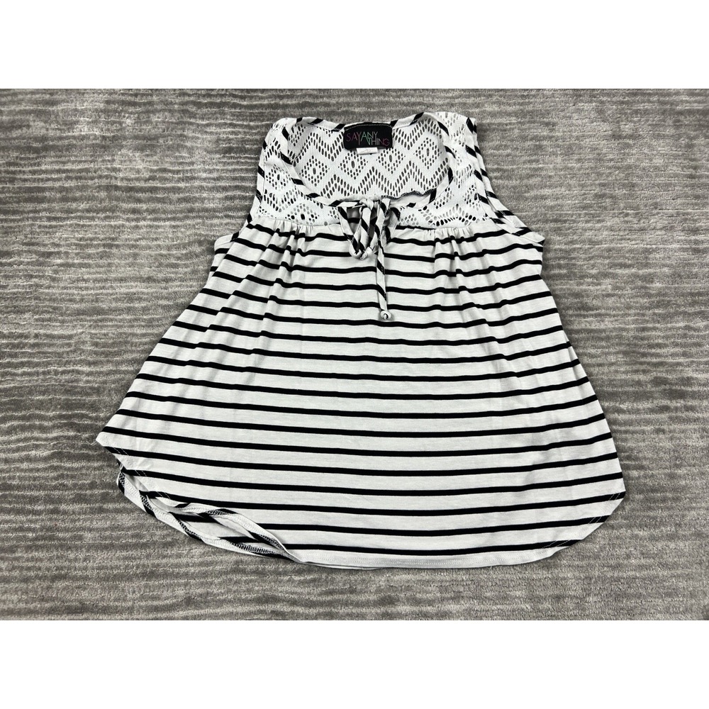 Say‎ Anything Top Womens Small Striped Sleeveless Made in USA